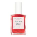 Manucurist Active Glow™ Raspberry Colour-Care Hybrid Nail Polish - Vegan & Made in France Ultra-Glowy 2 in 1 Nail Concealer & Care Pink - Nails Care