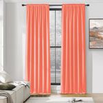 DONREN Patio Door 108 Inches Long Curtain Panels - Ceiling to Floor Extra Long Drape Curtains Window Treatment for Sliding Glass Door (Coral,2 Pieces,W 52 x L 108 inches)