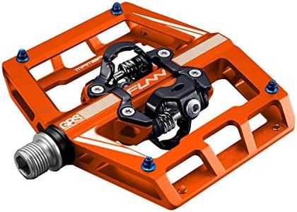 Funn Mamba Pédales Automatiques VTT, Pédales VTT à Plateforme Large à Clip Double Face, Compatibles avec Les Cales SPD, Pédales de Vélo avec Axe en CrMo de 9/16 Pouces (Orange)