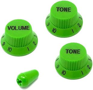 Vintage Forge Green Guitar Control Knobs (1 Volume, 2 Tone, 1 Switch Tip) for Fender Strat Style Electric Guitars Fits USA (Imperial) Split Shaft Pots STKUS-GRN