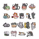 Nicime 18Pcs Cute Cat Patches for Clothing, Iron on/Sew on Cat Applique, Iron Patches for Dresses Jeans Hats Shoes Shirts Jackets Backpacks