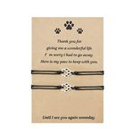 YQWIN Dog Paw Bracelet Card, Paw Bracelet and Sympathy Card, Loss Pet Card, Pet Memorial Gifts for Women Men Loss, Cat Memory Bracelet