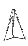 Manfrotto Twin Carbon Fibre Video Tripod with Ground Level Spreader and 75 mm/100 mm Bowl for Video Heads MVTTWINGC