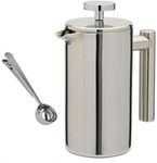 Kabalo Stainless Steel Double Wall Cafetiere Filter/Plunger Coffee & Tea Maker - 1000ml 8 Cups