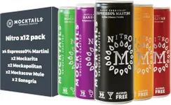 Mocktails Alcohol Free Nitro Variety Pack | Award-Winning Non-Alcoholic, Non GMO, Low Calorie, Vegan | The Official Cocktails of Dry January, 12 x 200ml