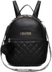 I IHAYNER Girls Fashion Backpack Purse Small Cute Mini Backpack for Girls Teen Vegan Leather Women Pom Backpack Shoulder Bag Pure Black-1