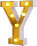 LEDOLUX 6.3 Inch Y LED Golden Marquee Letter Lights Sign 26 Golden Alphabet Light Up Marquee Letters Sign for Wedding Birthday Party Christmas Home Bar Decoration (Alphabet Y)