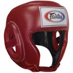 Fairtex Competition Headguard, Large, Red