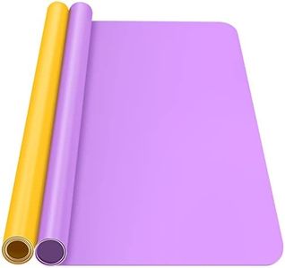 Silicone Mat, IKOCO 15.7"x 11.8" Silicone Craft Mat for Playdough A3 Large Art Mat Nonstick Silicone Sheet for Epoxy Resin Jewlery Casting, Purple&Yellow