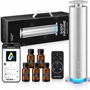 QANGBOOM Waterless Essential Oil Diffuser - 2000 Sq Ft, 5 x 20ml Oils | 3 Mist Levels, 9-Hour Battery, Bluetooth & Remote, Smart Cordless 120ml Portable Quiet Scent Diffuser for Home Office Hotel