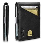 Zitahli Slim RFID Wallets for Men, Money Clip Bifold Leather Wallet Minimalist Mens Wallet with ID Window and 12 Card Slots