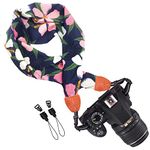 Wolven Soft Scarf Camera Neck Shoulder Strap Belt Compatible with All DSLR/SLR/Digital Camera (DC)/Instant Camera/Nikon/Canon/Sony/Olympus/Leica/Fujifilm Etc, Pink Flower