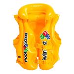 fun Inflatable Swim Vest Floaties Swim Aid Swim Lesson Swim Float Toddler Swim Home Pool with Adjustable Straps for Girls and Boys Ages 2 3 4 5 6, Yellow