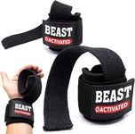 EasyHealth Beast Activated Deadlift Weight lifting Wrist Straps For Gym Hand Grips Band Support With Soft Cushioned Padding And Long Straps, For Max Grip And Barbell Stability