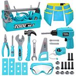 LOYO Kids Tool Set - Pretend Play Construction Tool Toys Kit with Tool Box Including Electric Drill Tool Belt Gifts for 3 4 5 6 7 Years Old Toddler Boys