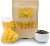 Cusa Tea & Coffee | Premium Instant Mango Green Tea With Real Fruit & Spices | Organic Leaves Drink Mix Packets | Hot or Iced Tea (30 Single Servings)