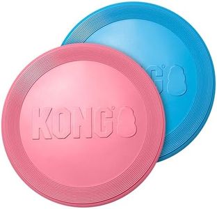 KONG - Puppy Flyer - Teething Rubber, Flying Disc Dog Toy (Assorted Colours) - for Small Puppies