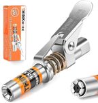 THINKWORK Grease Gun Coupler, 0.53" Grease Gun Tips, Strong Lock on Greases Gun Couplers, 12000 PSI Quick Release Grease Coupler, Compatible with All Grease Guns 1/8" NPT Grease Gun Fitting