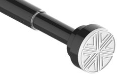 Tension Curtain Rod No Drill Tension Rod Closet Shower Curtain Rod Tension Extendable Black Shower Curtain Rod for Bathroom,Kitchen,Window(35.43-63inches/1pc)