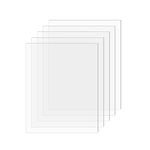 SimbaLux Acrylic Sheet Clear Cast Plexiglass 8” x 10” 0.08” Thick (2mm) Pack of 5 Transparent Plastic Plexi Glass Board with Protective Paper for Photo Frame Replacement, DIY Display Projects, Craft