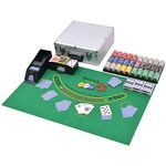 vidaXL Poker/Blackjack Set in Aluminium Case - All-inclusive, Portable Casino Game Set with 600 Laser Chips, Multicoloured, Ideal for Group Gatherings