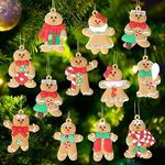 Christmas Tree Decorations,H HOME-MART 12pcs Gingerbread Man Christmas Tree Ornaments Assorted Silicone Gingerbread Figurines Christmas Ornaments for Tree Hanging Christmas Decoration (Gingerbread A)