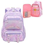 WYCY Backpack for Girls Backpack Cute Quicksand Refrigerator Door School Bag Large Capacity Kawaii School Backpack (Rainbow purple)