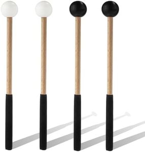 2 Pairs Xylophone Mallets, 8.6 Inch Rubber Percussion Sticks with Soft Rubber Handle, for Glockenspiel Marimba Timpani Tongue Drum Bell