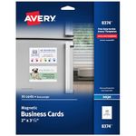 Avery Ink Jet Magnetic Business Cards, 10 Precut Cards/Sheet, 30 Cards/Pack (8374)