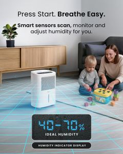 Pro Breeze 12L Dehumidifier – White, Portable Moisture Remover