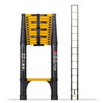 SINMEIRUN 20.3FT/6.2M Telescoping Ladder, Portable Extension Folding Ladder, Multi-Purpose Compact Ladder for Household or Outdoor Work, 330lbs/150kg Max Capacity