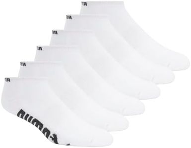 PUMA mens 6 Pack Low Cut athletic socks, White, 10 13 US