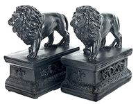 Bellaa 23453 Decorative Bookends Library Lion Book Ends Vintage Antiques Heavy Nonskid Shelves Support 7 Inch