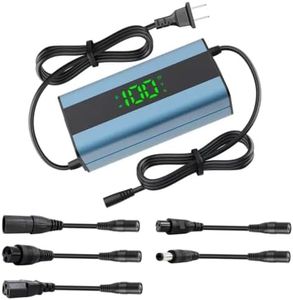 54.6V 2A Electric Scooter Charger 5 in 1 Plugs Universal,for 48V Electric Scooter Ebike Lithium Battery, Smart Display, Fast Charging, Overcharge Protection, Compatible with Multiple Model