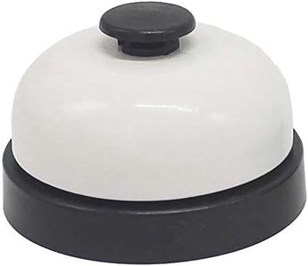Timbre de Mesa, Timbre de recepción, Campana de recepción, Campana Metal para Hotel, Bar, Restaurante, Cocina, Escuela, recepción, o Campanas Entrenamiento para Mascotas, (1 x Blanco)