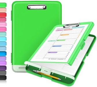 Sooez Clipboard with Storage, High Capacity Nursing Clipboards with Pen Holder, Heavy Duty Plastic Storage Clipboard with Low Profile Clip, Clipboard Folder Side-Opening, Smooth Writing for Office