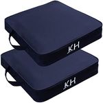 KIMI HOUSE 2 Pieces Black Indoor & Outdoor Chair Cushion, Boat Canoe Kayak Seat, Stadium Seating for Bleachers, Best for Camping, Bleachers, Sports Events