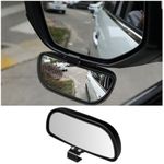 BESULEN Blind Spot Mirror for Car, HD Glass Adjustable Convex Rear View Mirror, Auto Exterior Accessories Auxiliary, Universal Rectangle Wide Angle Blind Spot Mirror for Car, SUV, Truck (Black)