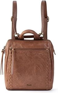 The Sak Women's Loyola Mini Convertible Backpack in Leather, Teak Leaf Embossed, One Size, Loyola Mini Convertible Backpack in Leather