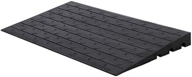 Towallmark Rubber Threshold Ramp, 3'' Rise Portable Wheelchair Ramp for Home Steps, 2500LBS Capacity Curb Ramp Handicap Ramps for Wheelchairs Driveway Mobility Scooters with 3 Channels Cord Cover