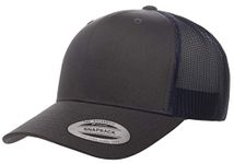 Yupoong YP Classics Retro Trucker Cap, Charcoal/Navy, One Size