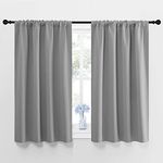 NICETOWN Window Curtains for Bedroom - Home Decoration Thermal Insulated Rod Pocket Blackout Blinds & Drapes for Small Windows (Silver Grey, 2 Panels, W42x L45 -Inch)