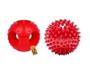 Foodie Puppies Interactive Rubber Chew Toy Combo for Dogs and Puppies - Spike Ball Toy + Hole Ball Toy | Durable, Training, Teething & Chewing | Reduce Separation Anxiety