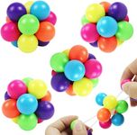 4 Pcs Stress Balls for Kids and Adults, Fidget Toy for Anxiety and Autism, Colorful Fun Sensory Balls, Party Bag Fillers for Kids, Stress Toy Made Up of a Selection of Squeeze Balls (Color Random)