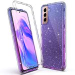 ULAK for Samsung Galaxy S21 Case Sparkly Heavy Duty Shockproof Case Soft TPU Bumper Cover Transparent Protective Phone Case for Samsung Galaxy S21 6.2 inch (NO SCREEN PROTECTOR) - Purple Blue