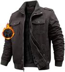 Voqeen Men's Military Jackets Zip U