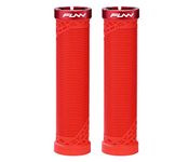 Funn Hilt Mountain Bike Handlebar Grips with Single Lock On Clamp, Lightweight and Ergonomic Bicycle Handlebar Grips with 22 mm Inner Diameter, Unique Patterned Bicycle Grips for MTB/BMX (Red)