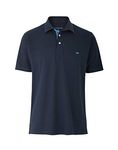 THE SAVILE ROW COMPANY LONDON Men's Classic Fit Cotton Pique Short Sleeve Polo Shirt - Navy - Medium