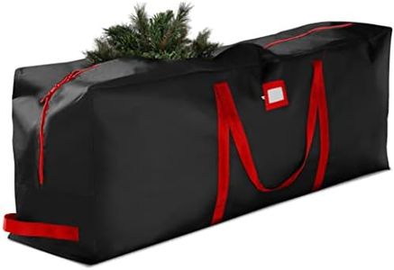 Zober Christmas Tree Storage Bag - Fits 9 Ft Artificial Trees - Waterproof Christmas Tree Bag - Strong, Durable Handles - Labeling Card Slot - Black