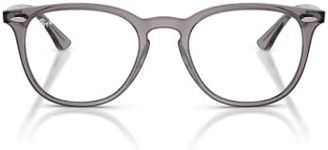 Ray-Ban RX7159 Round Prescription Eyewear Frames, Transparent Grey/Demo Lens, 50 mm